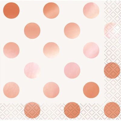 Unique Party - 53471 - pink rose gold - 25x25 cm - napkins Unique Party - 53471 - pink rose gold - 25x25 cm - napkins