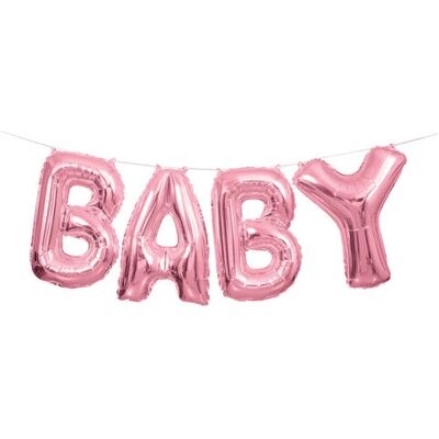 Unique PS 06495 Pink Baby Ballon-Girlande - Party Deko Unique PS 06495 Pink Baby Ballon-Girlande - Party Deko