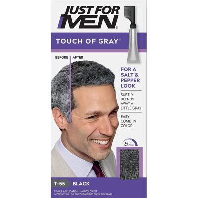Just for Men Touch of Gray Black T-55 Hair Color Kit - Men's Hair Dye Just for Men Touch of Gray Black T-55 Hair Color Kit - Men's Hair Dye