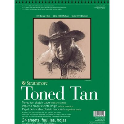 Strathmore P412-11 Toned Tan Drawing Pad - Sketching Paper Strathmore P412-11 Toned Tan Drawing Pad - Sketching Paper