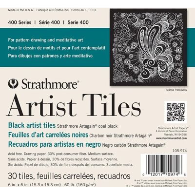 Strathmore Artist Black Art Tiles - 15.2cm - Art Paper and Tiles Strathmore Artist Black Art Tiles - 15.2cm - Art Paper and Tiles