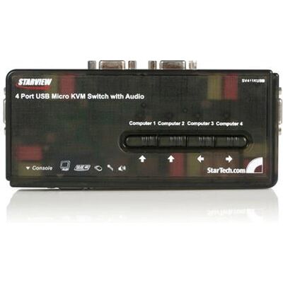 StarTech.com SV411KUSB Musta 4-Port USB VGA Audio KVM-kytkin StarTech.com SV411KUSB Musta 4-Port USB VGA Audio KVM-kytkin