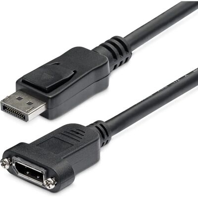StarTech.com 0,91 m DisplayPort-kabel - Svart - Panelmontering - 4K-stöd StarTech.com 0,91 m DisplayPort-kabel - Svart - Panelmontering - 4K-stöd