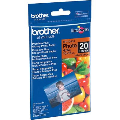 Brother BP71GP20 Biały - Papier fotograficzny Brother BP71GP20 Biały - Papier fotograficzny