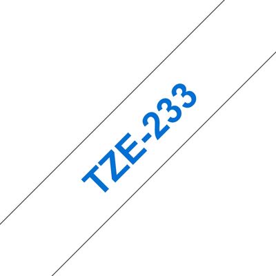 Brother TZe-233 Blå på Hvit Skrivbånd - 1,2cm x 8m Brother TZe-233 Blå på Hvit Skrivbånd - 1,2cm x 8m