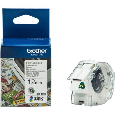 Brother CZ-1002 etikettbånd - 12mm Original kassett for VC500W Brother CZ-1002 etikettbånd - 12mm Original kassett for VC500W