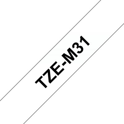 Brother TZE-M31 Fita de Etiqueta - TZe - Preto sobre transparente Brother TZE-M31 Fita de Etiqueta - TZe - Preto sobre transparente