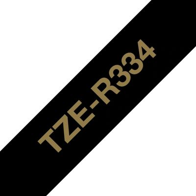 Brother TZE-R334 Etikettenband - Gold auf Schwarz - Etikettenband Brother TZE-R334 Etikettenband - Gold auf Schwarz - Etikettenband