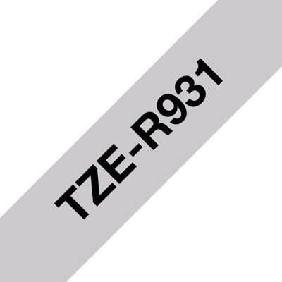 Cinta de etiquetas Brother TZE-R931 - Negro sobre plata Cinta de etiquetas Brother TZE-R931 - Negro sobre plata