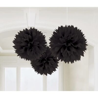 Amscan 18055-10-55 Décorations de Fête Noires - Pompons Amscan 18055-10-55 Décorations de Fête Noires - Pompons
