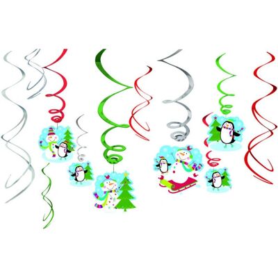 Feestversiering Amscan 679731 - 12 stuks sneeuwmannen hangdecoraties Feestversiering Amscan 679731 - 12 stuks sneeuwmannen hangdecoraties