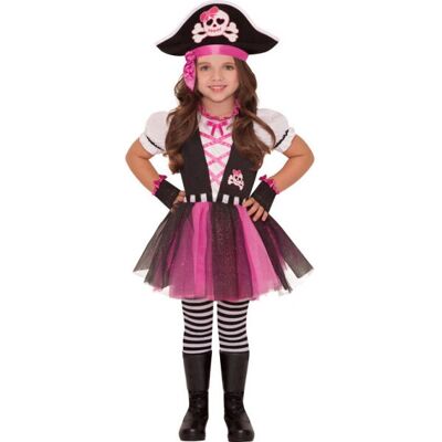 Costume da Pirata Rosa Amscan per Bambini - Vestito, Cappello, Guanti, Collant Costume da Pirata Rosa Amscan per Bambini - Vestito, Cappello, Guanti, Collant