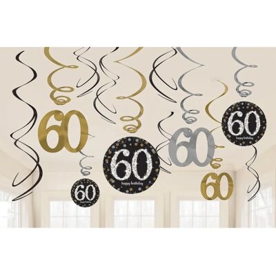 Amscan 670480 - Gouden spiraalversieringen voor 60e verjaardag Amscan 670480 - Gouden spiraalversieringen voor 60e verjaardag