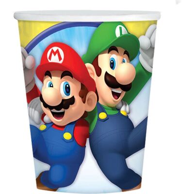 Amscan 9901537 Gobelet jetable - 8 pcs, 250 ml, Papier, Super Mario - Publicité Amscan 9901537 Gobelet jetable - 8 pcs, 250 ml, Papier, Super Mario - Publicité