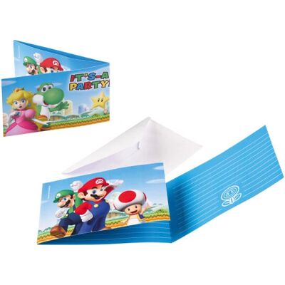 Amscan 9901543 Invitation Anniversaire Super Mario - party invitation - Publicité Amscan 9901543 Invitation Anniversaire Super Mario - party invitation - Publicité