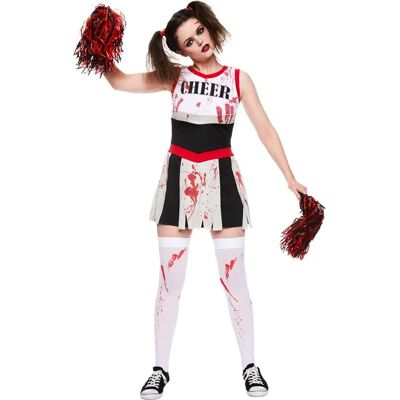 Zombí cheerleader kostým Amscan - Černá-Bílá-Červená, XS-XL Zombí cheerleader kostým Amscan - Černá-Bílá-Červená, XS-XL
