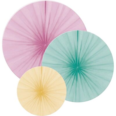 Amscan 9903717 Party Decoration - Set of 3 Pastel Paper Rosettes Amscan 9903717 Party Decoration - Set of 3 Pastel Paper Rosettes