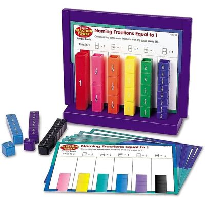 Learning Resources Deluxe Rainbow Fraction Tower Activity Set - Juguete educativo para fracciones, torres apilables coloridas, conjunto STEM Learning Resources Deluxe Rainbow Fraction Tower Activity Set - Juguete educativo para fracciones, torres apilables coloridas, conjunto STEM