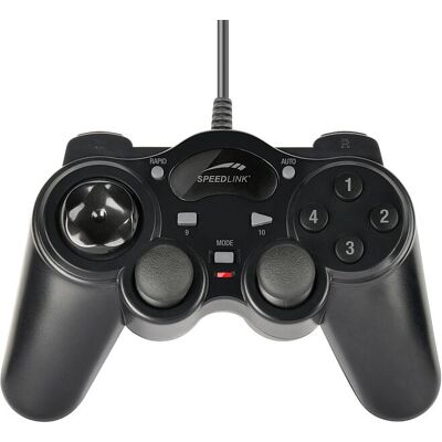 Speedlink Thunderstrike Schwarzer USB Gamepad - Gamepad, Analog/Digital, PC Speedlink Thunderstrike Schwarzer USB Gamepad - Gamepad, Analog/Digital, PC