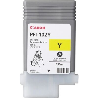 Cartuccia inchiostro giallo Canon PFI-102Y - Ricambi per stampante Cartuccia inchiostro giallo Canon PFI-102Y - Ricambi per stampante