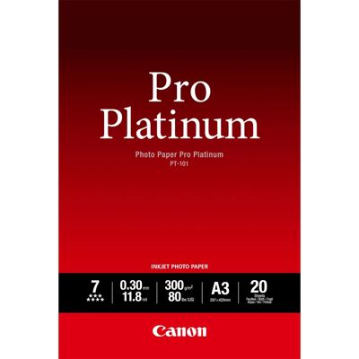 Papel fotográfico Canon A3 Pro Platinum - 300 g/m², 20 hojas Papel fotográfico Canon A3 Pro Platinum - 300 g/m², 20 hojas