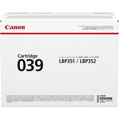 Canon 039 Toner Cartridge - Eredeti Fekete - Nagy Oldalkapacitás Canon 039 Toner Cartridge - Eredeti Fekete - Nagy Oldalkapacitás