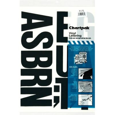 Chartpak 01175 - Etichetta autoadesiva - Nero Chartpak 01175 - Etichetta autoadesiva - Nero
