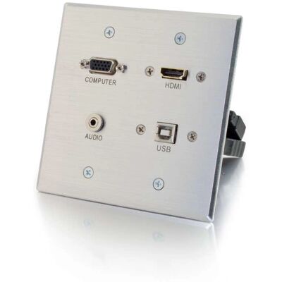 C2G - 39703 - Aluminium - HDMI-VGA-3.5mm-USB - Väggplatta C2G - 39703 - Aluminium - HDMI-VGA-3.5mm-USB - Väggplatta