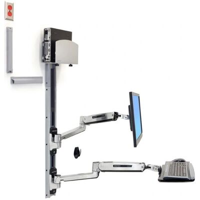 Support Moniteur Ergotron 45-358-026 - Mur Argenté Support Moniteur Ergotron 45-358-026 - Mur Argenté