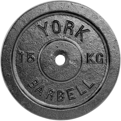 York 15kg Cast Iron Weight Plate - Weight Plate for Barbells & Dumbbells York 15kg Cast Iron Weight Plate - Weight Plate for Barbells & Dumbbells