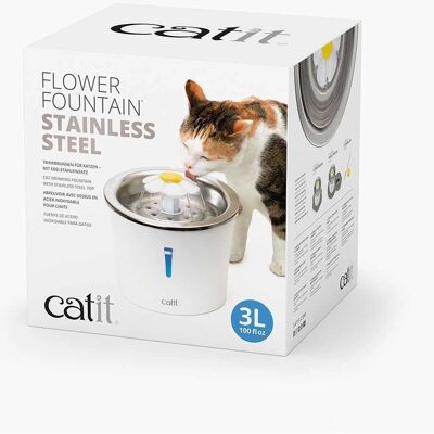 Catit Edelstahl LED Blumenbrunnen - Wasserspender für Haustiere Catit Edelstahl LED Blumenbrunnen - Wasserspender für Haustiere