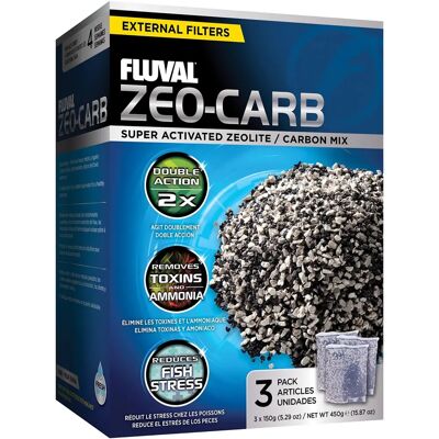 Fluval Zeo-Carb Filter Media - 3x150g - Aquarium Filter Media Fluval Zeo-Carb Filter Media - 3x150g - Aquarium Filter Media