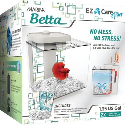 Kit de acuario Marina Betta EZ Care Plus, 1.35 galones - Blanco - Kit de acuario Kit de acuario Marina Betta EZ Care Plus, 1.35 galones - Blanco - Kit de acuario