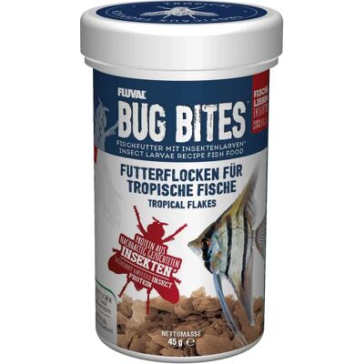 Fluval Bug Bites Insect Larvae Tropical Fish Flakes - Visvoer Fluval Bug Bites Insect Larvae Tropical Fish Flakes - Visvoer