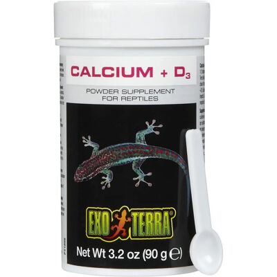 Exo Terra Calcium + D3 Poudre pour Reptiles - 90 g Exo Terra Calcium + D3 Poudre pour Reptiles - 90 g