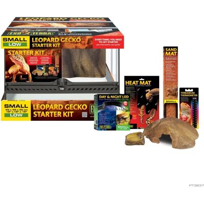 Kit de inicio para gecko leopardo Exo Terra - Terrario, Luz, Calor Kit de inicio para gecko leopardo Exo Terra - Terrario, Luz, Calor