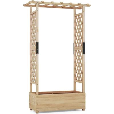 Costway - Letto in Legno - 182x110x44cm - Pino Naturale - Aiuola Elevata Costway - Letto in Legno - 182x110x44cm - Pino Naturale - Aiuola Elevata
