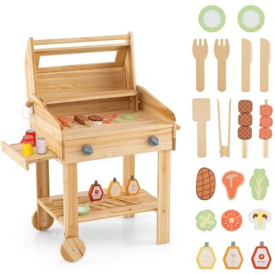Costway - Barbecue - Drewno - Grill - Zestaw grillowy dla dzieci Costway - Barbecue - Drewno - Grill - Zestaw grillowy dla dzieci
