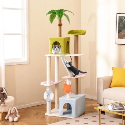 Costway - Beach Design - 2 Häuser - Cat Tree Costway - Beach Design - 2 Häuser - Cat Tree