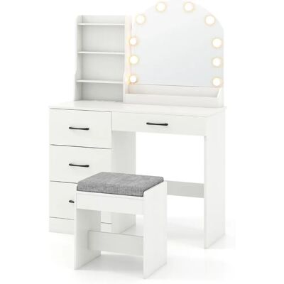 Costway - LED Makeup Table - oświetlenie LED z 3 kolorami Costway - LED Makeup Table - oświetlenie LED z 3 kolorami