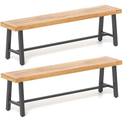 Costway - Akazienholz 160cm 3-Sitzer Gartenbank Costway - Akazienholz 160cm 3-Sitzer Gartenbank