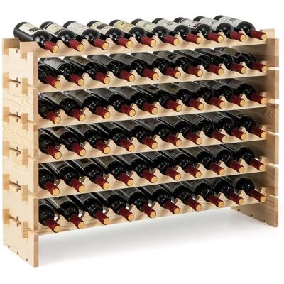 Costway - Casier à Vin Modulaire - Pin - Vin - Publicité Costway - Casier à Vin Modulaire - Pin - Vin - Publicité
