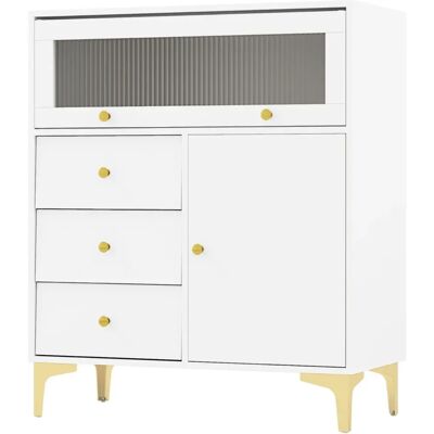 Costway - Penderie - Gris - 3 Tiroirs - Armoire de rangement - Publicité Costway - Penderie - Gris - 3 Tiroirs - Armoire de rangement - Publicité