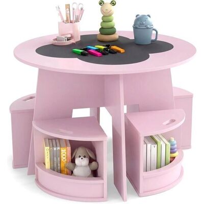 Costway - Ensemble Table Enfants 5 Pièces - Fleur - Rose - Ensemble de Table - Publicité Costway - Ensemble Table Enfants 5 Pièces - Fleur - Rose - Ensemble de Table - Publicité