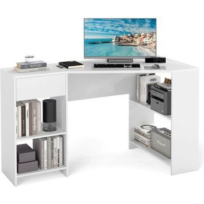 Costway - Bureau Informatique L - 120 x 60 cm - White - Desk - Publicité Costway - Bureau Informatique L - 120 x 60 cm - White - Desk - Publicité