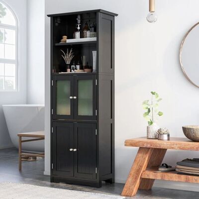 Costway - 4D-Portes 2-Ouvertures - 60x30x163cm - Armoire de toilette - Publicité Costway - 4D-Portes 2-Ouvertures - 60x30x163cm - Armoire de toilette - Publicité