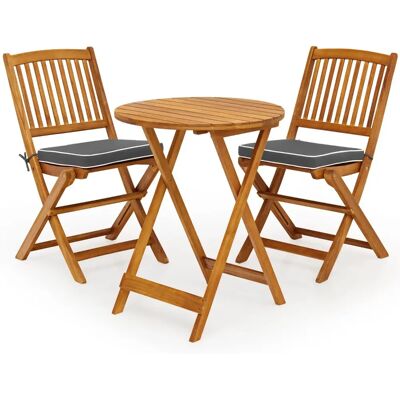 Set bistrò in legno di acacia 3 pezzi Costway Set bistrò in legno di acacia 3 pezzi Costway