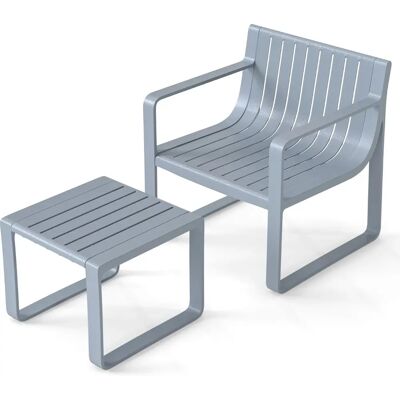 Set di mobili da giardino Weatherproof da 2 pezzi con tavolino quadrato Set di mobili da giardino Weatherproof da 2 pezzi con tavolino quadrato