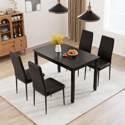 Sedie da pranzo nere moderne Costway - Supportano 150kg - Facile da montare Sedie da pranzo nere moderne Costway - Supportano 150kg - Facile da montare