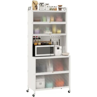 Costway Armadio Cucina Compatto - 6 Livelli con Ganci e Ruote Costway Armadio Cucina Compatto - 6 Livelli con Ganci e Ruote